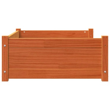 vidaXL Κρεβάτι Σκύλου Καφέ Κεριού 95,5x65,5x28 εκ. Μασίφ Ξύλο Πεύκου