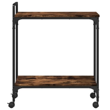 vidaXL Τρόλεϊ Κουζίνας Καπνιστή Δρυς 60,5x31x72,5cm Επεξεργασμένο Ξύλο 1 τεμ.