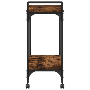 vidaXL Τρόλεϊ Κουζίνας Καπνιστή Δρυς 60,5x31x72,5cm Επεξεργασμένο Ξύλο 1 τεμ.
