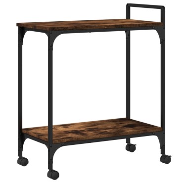 vidaXL Τρόλεϊ Κουζίνας Καπνιστή Δρυς 60,5x31x72,5cm Επεξεργασμένο Ξύλο 1 τεμ.