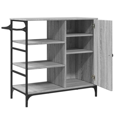 vidaXL Τρόλεϊ Κουζίνας Sonoma Γκρι 87,5x38,5x84,5cm Επεξ. Ξύλο 1 τεμ.