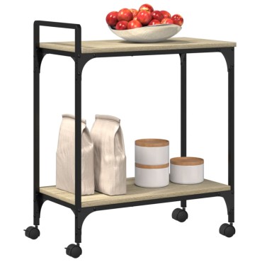 vidaXL Τρόλεϊ Κουζίνας Sonoma Δρυς 60,5x31x72,5cm Επεξεργασμένο Ξύλο 1 τεμ.