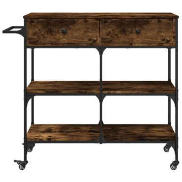 vidaXL Τρόλεϊ Κουζίνας Καπνιστή Δρυς 105x42x95cm Επεξεργασμένο Ξύλο 1 τεμ.
