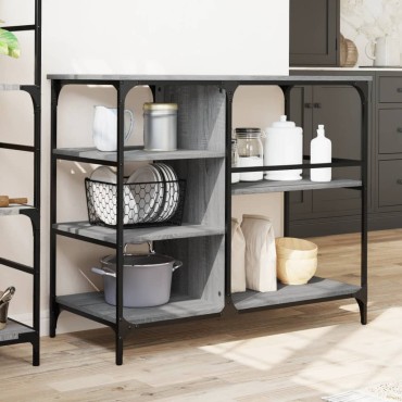 vidaXL Τρόλεϊ Κουζίνας Sonoma Γκρι 100x45x89,5cm Επεξεργασμένο Ξύλο 1 τεμ.