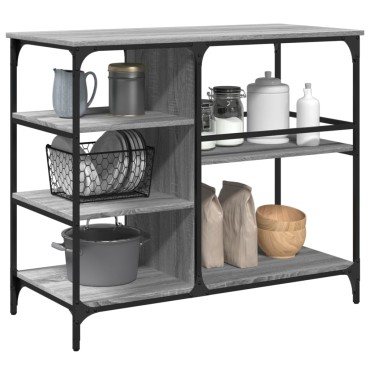 vidaXL Τρόλεϊ Κουζίνας Sonoma Γκρι 100x45x89,5cm Επεξεργασμένο Ξύλο 1 τεμ.