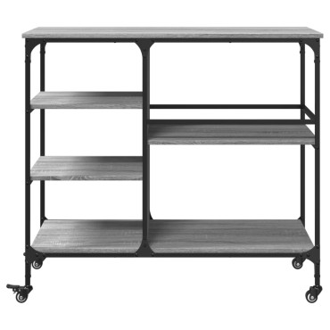 vidaXL Τρόλεϊ Κουζίνας Sonoma Γκρι 100x45x89,5cm Επεξεργασμένο Ξύλο 1 τεμ.