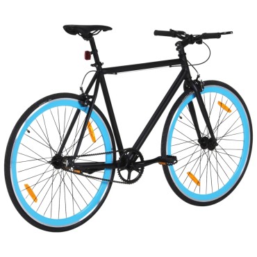 vidaXL Ποδήλατο Μονής Ταχύτητας Μαύρο και Μπλε 700c 55 εκ.