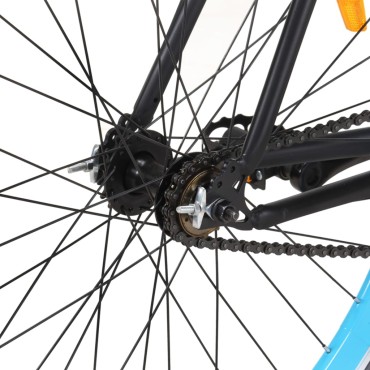 vidaXL Ποδήλατο Μονής Ταχύτητας Μαύρο και Μπλε 700c 55 εκ.