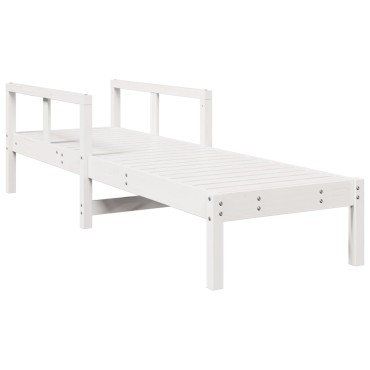 vidaXL Ξαπλώστρα Λευκή 199,5x62x55cm από Μασίφ Ξύλο Πεύκου 1 τεμ.