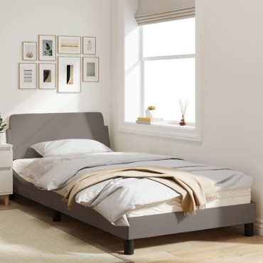 vidaXL Σκελετός Κρεβατιού Χωρίς Στρώμα Taupe 100 x 200 εκ. Υφασμάτινο