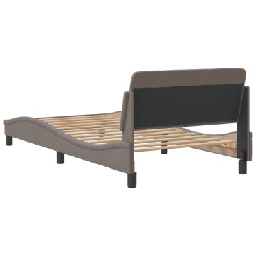 vidaXL Σκελετός Κρεβατιού Χωρίς Στρώμα Taupe 100 x 200 εκ. Υφασμάτινο