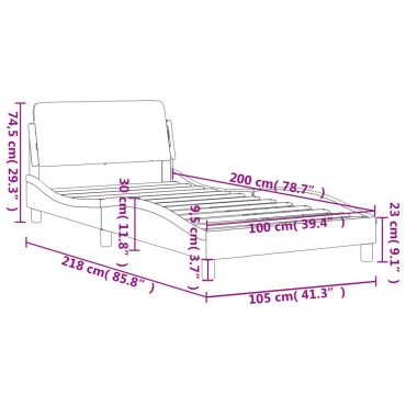 vidaXL Σκελετός Κρεβατιού Χωρίς Στρώμα Taupe 100 x 200 εκ. Υφασμάτινο