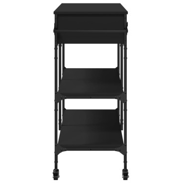 vidaXL Τρόλεϊ Κουζίνας Μαύρο 105x42x95cm από Επεξεργασμένο Ξύλο 1 τεμ.