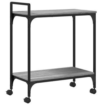 vidaXL Τρόλεϊ Κουζίνας Sonoma Γκρι 60,5x31x72,5cm Επεξεργασμένο Ξύλο 1 τεμ.