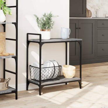 vidaXL Τρόλεϊ Κουζίνας Sonoma Γκρι 60,5x31x72,5cm Επεξεργασμένο Ξύλο 1 τεμ.