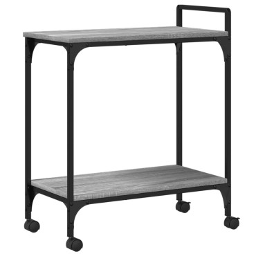vidaXL Τρόλεϊ Κουζίνας Sonoma Γκρι 60,5x31x72,5cm Επεξεργασμένο Ξύλο 1 τεμ.