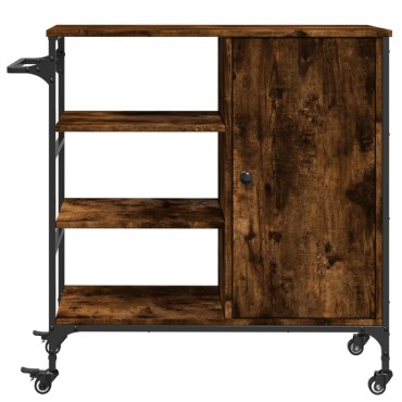 vidaXL Τρόλεϊ Κουζίνας Καπνιστή Δρυς 87,5x38,5x84,5cm Επεξ. Ξύλο 1 τεμ.