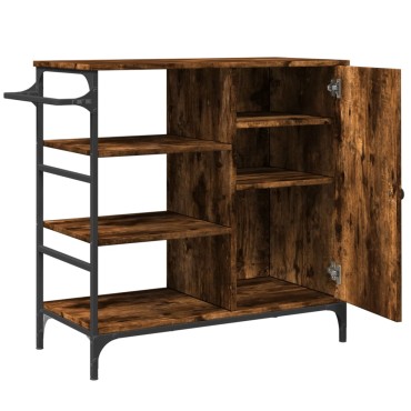 vidaXL Τρόλεϊ Κουζίνας Καπνιστή Δρυς 87,5x38,5x84,5cm Επεξ. Ξύλο 1 τεμ.