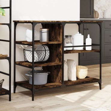 vidaXL Τρόλεϊ Κουζίνας Καπνιστή Δρυς 100x45x89,5cm Επεξεργασμένο Ξύλο 1 τεμ.
