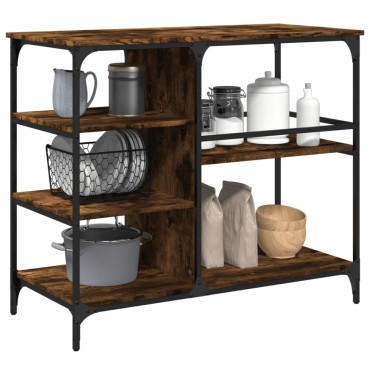 vidaXL Τρόλεϊ Κουζίνας Καπνιστή Δρυς 100x45x89,5cm Επεξεργασμένο Ξύλο 1 τεμ.