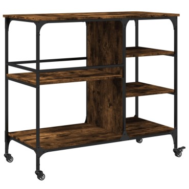 vidaXL Τρόλεϊ Κουζίνας Καπνιστή Δρυς 100x45x89,5cm Επεξεργασμένο Ξύλο 1 τεμ.