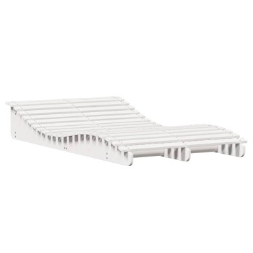 vidaXL Ξαπλώστρα Λευκό 205x110x31,5cm από Μασίφ Ξύλο Πεύκου 1 τεμ.