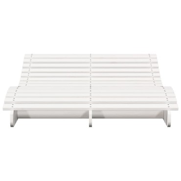 vidaXL Ξαπλώστρα Λευκό 205x110x31,5cm από Μασίφ Ξύλο Πεύκου 1 τεμ.