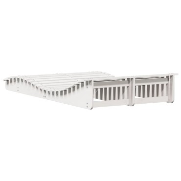 vidaXL Ξαπλώστρα Λευκό 205x110x31,5cm από Μασίφ Ξύλο Πεύκου 1 τεμ.
