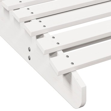 vidaXL Ξαπλώστρα Λευκό 205x110x31,5cm από Μασίφ Ξύλο Πεύκου 1 τεμ.