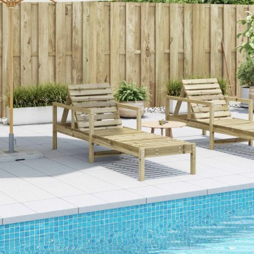 vidaXL Ξαπλώστρα 199,5x62x55cm από Εμποτ. Ξύλο Πεύκου 1 τεμ.
