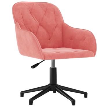 vidaXL Καρέκλα Γραφείου Περιστρεφόμενη Ροζ Βελούδινη 56x61,5x(72-80)cm 1 τεμ.