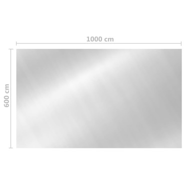 vidaXL Κάλυμμα Πισίνας Ορθογώνιο Ασημί 1000x600 εκ. από Πολυαιθυλένιο