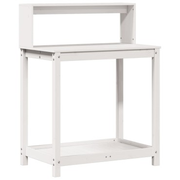 vidaXL Τραπέζι Κηπουρικής με Ράφια 82,5x50x109,5 εκ. Μασίφ Ξύλο Πεύκου