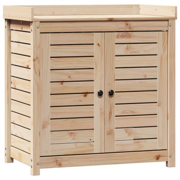 vidaXL Τραπέζι Κηπουρικής με Ράφια 82,5x50x86,5 εκ. Μασίφ Ξύλο Πεύκου