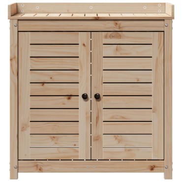 vidaXL Τραπέζι Κηπουρικής με Ράφια 82,5x50x86,5 εκ. Μασίφ Ξύλο Πεύκου
