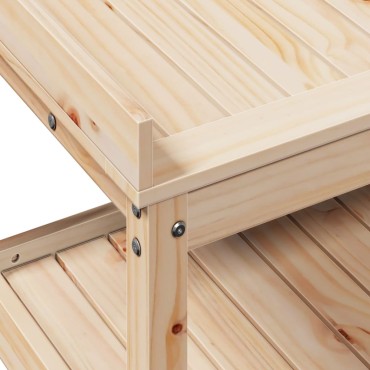 vidaXL Τραπέζι Κηπουρικής με Ράφια 108x45x86,5 εκ. Μασίφ Ξύλο Πεύκου