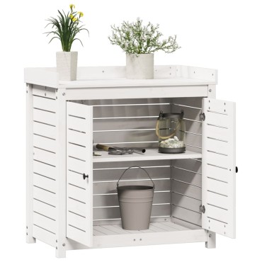 vidaXL Τραπέζι Κηπουρικής με Ράφια 82,5x50x86,5 εκ. Μασίφ Ξύλο Πεύκου