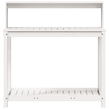 vidaXL Τραπέζι Κηπουρικής με Ράφια 108x50x109,5 εκ. Μασίφ Ξύλο Πεύκου
