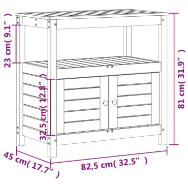 vidaXL Τραπέζι Κηπουρικής με Ράφια 82,5x45x81 εκ. Εμποτ. Ξύλο Πεύκου