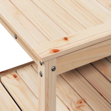 vidaXL Τραπέζι Κηπουρικής με Ράφια 82,5x45x81 εκ. Μασίφ Ξύλο Πεύκου