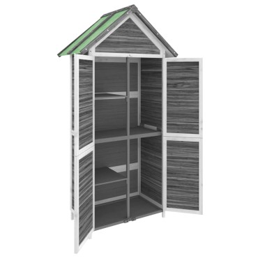 vidaXL Αποθήκη Εργαλείων Κήπου Γκρι 89x52,5x175 εκ. Μασίφ Ξύλο Πεύκου
