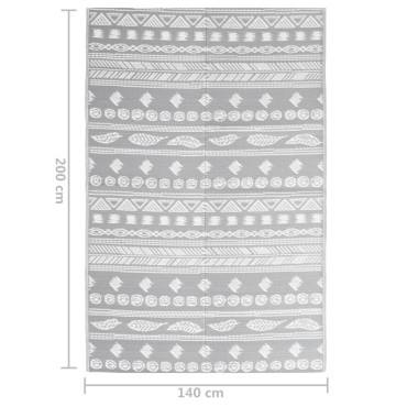 vidaXL Χαλί εξωτερικού χώρου ARAKIL Γκρι 140x200 cm PP
