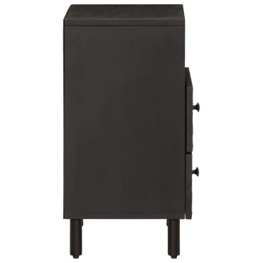 vidaXL Κομοδίνο Μαύρο 50x33x60cm από Μασίφ Ξύλο Μάνγκο 1 τεμ.