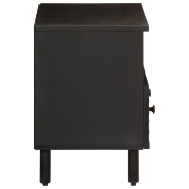 vidaXL Έπιπλο Τηλεόρασης Μαύρο 70x33x46cm από Μασίφ Ξύλο Μάνγκο