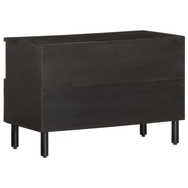 vidaXL Έπιπλο Τηλεόρασης Μαύρο 70x33x46cm από Μασίφ Ξύλο Μάνγκο