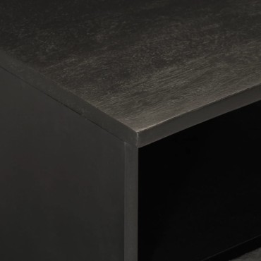 vidaXL Έπιπλο Τηλεόρασης Μαύρο 70x33x46cm από Μασίφ Ξύλο Μάνγκο