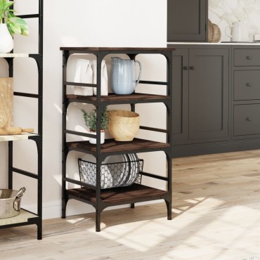 vidaXL Τρόλεϊ Κουζίνας Καφέ Δρυς 45x35x89,5cm Επεξεργασμένο Ξύλο 1 τεμ.