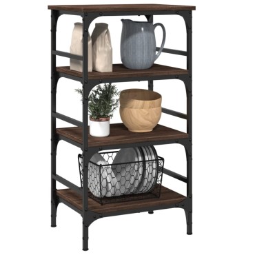 vidaXL Τρόλεϊ Κουζίνας Καφέ Δρυς 45x35x89,5cm Επεξεργασμένο Ξύλο 1 τεμ.