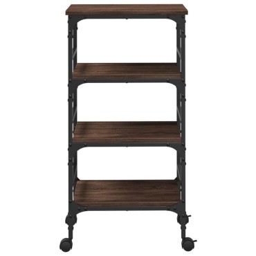 vidaXL Τρόλεϊ Κουζίνας Καφέ Δρυς 45x35x89,5cm Επεξεργασμένο Ξύλο 1 τεμ.
