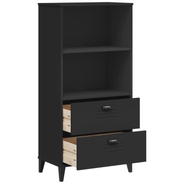 vidaXL Βιβλιοθήκη VIKEN Μαύρη 60x35x123cm από Επεξεργασμένο Ξύλο 1 τεμ.